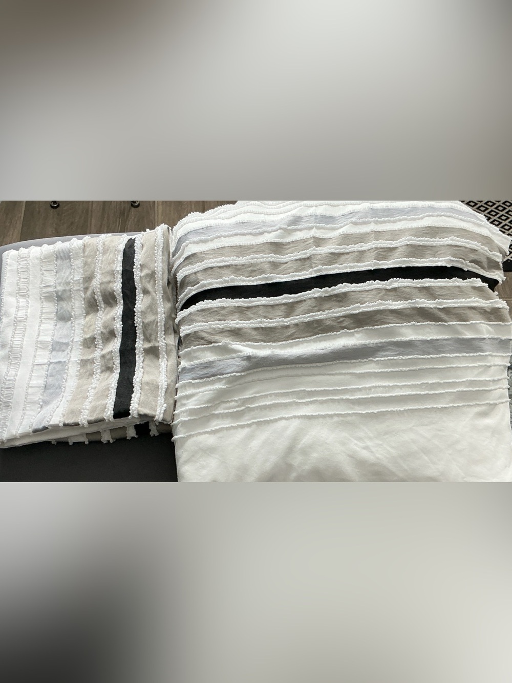 Opalhouse Diagonal Textured Duvet Cover king Set White & Gray